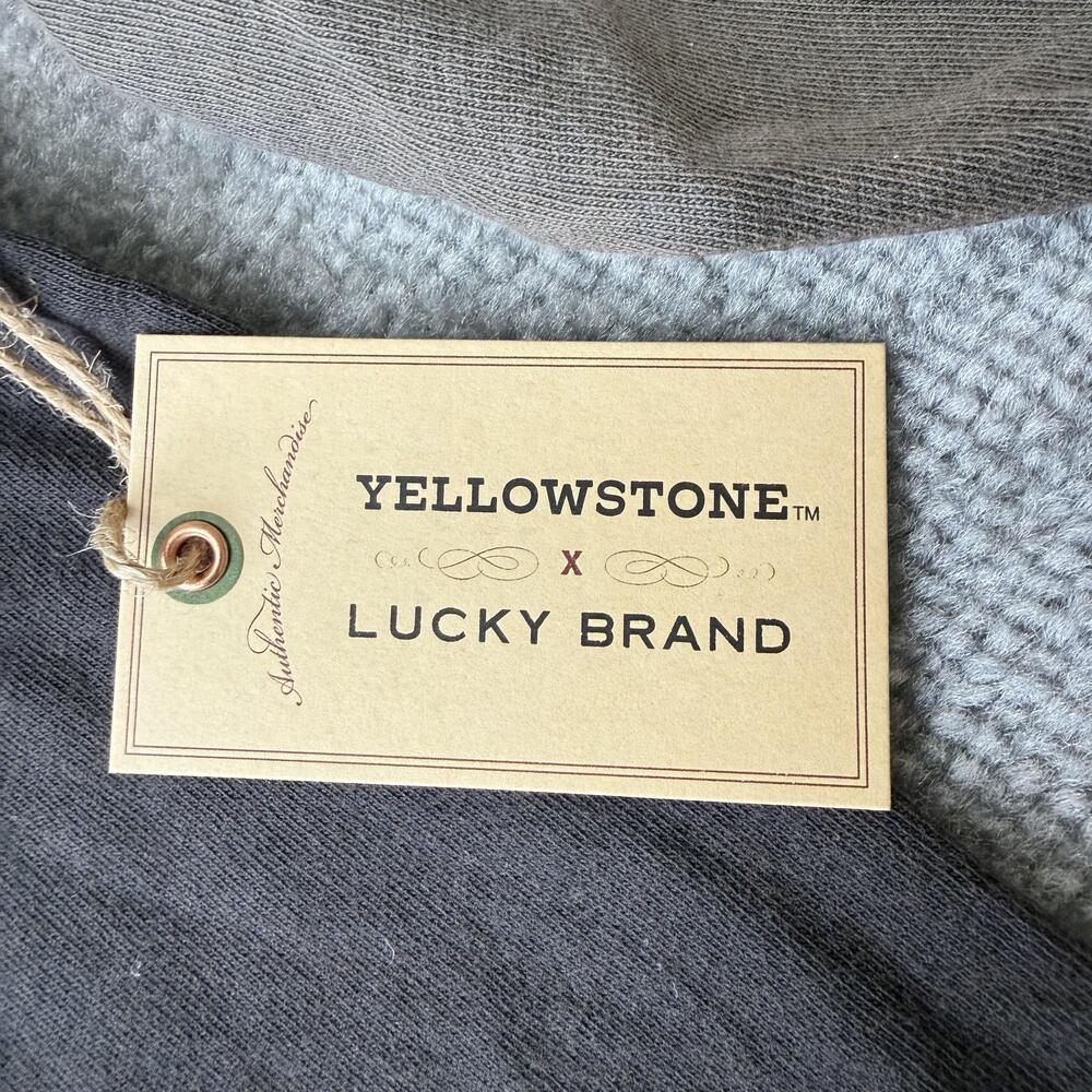 Lucky Brand Shirt Mens XL Gray Yellowstone Ride For The Brand Graphic Tee - Picture 4 of 9